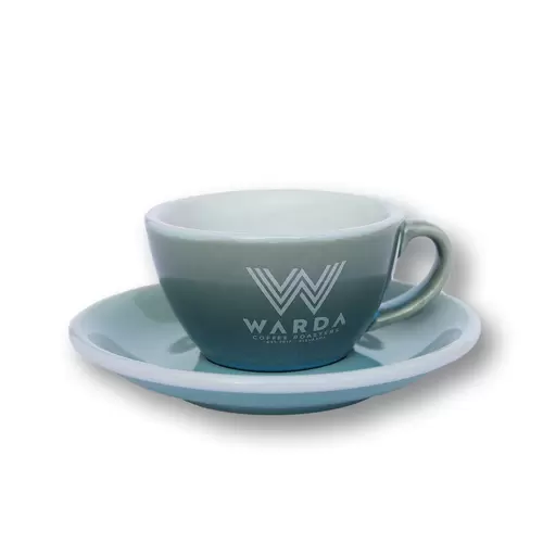 Loveramics Egg Flat White csésze Warda logóval - Ice Blue